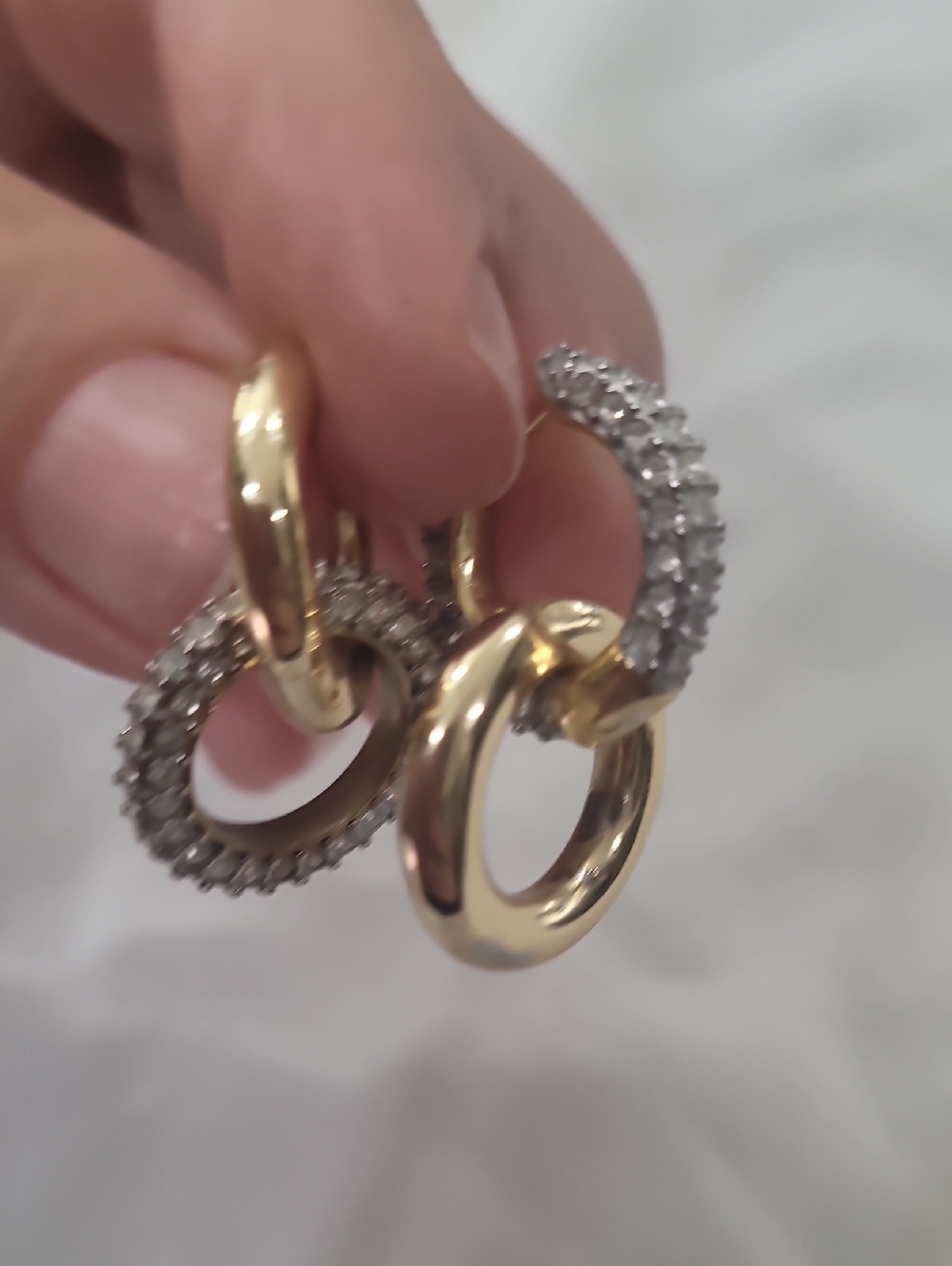 Swarovski Gold and Silver Double Hoop Crystal Dextera Earrings